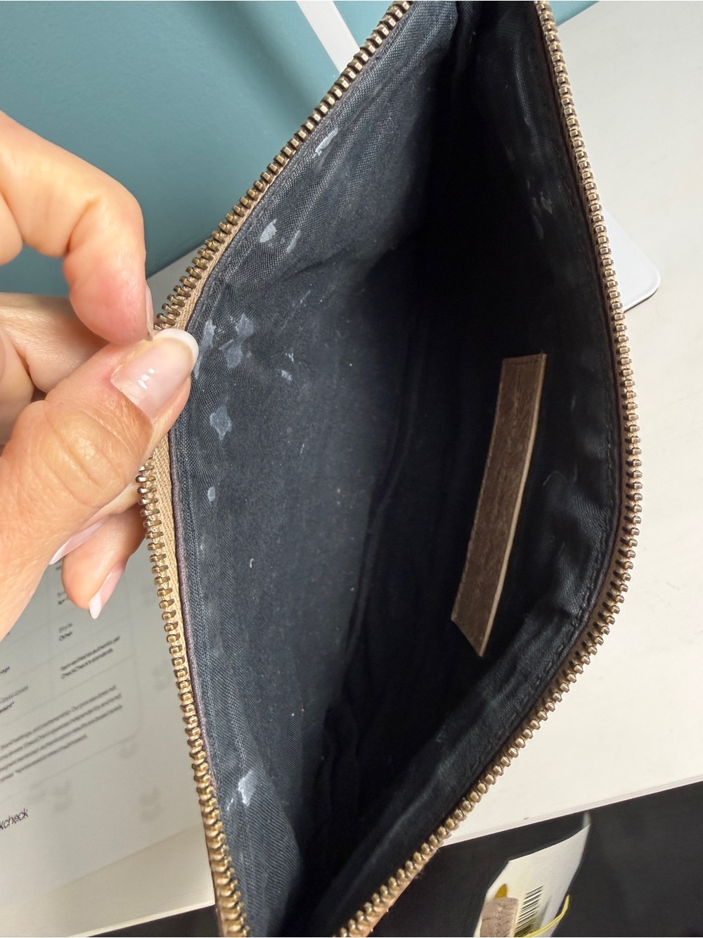 Balenciaga Classic Clip Medium Leather Clutch - Camel/Beige - Authentic - Picture 5 of 7